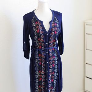 Tiny (Anthropologie) Embroidered Shirt Dress